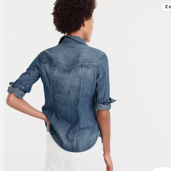HP! ππ J.Crew Western Chambray Shirt - Picture 2 of 6